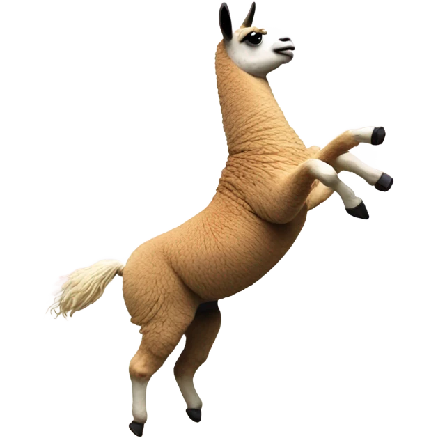 Llama jumping over a rainbow  emoji