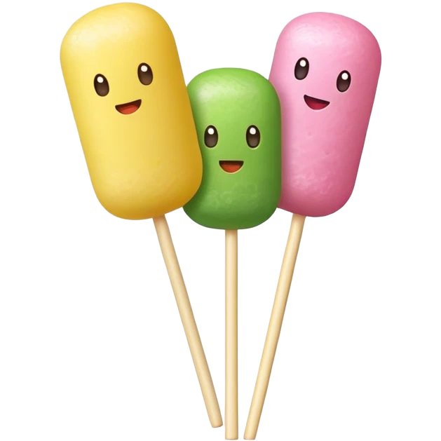 dango on a stick with three colorful rice balls emoji