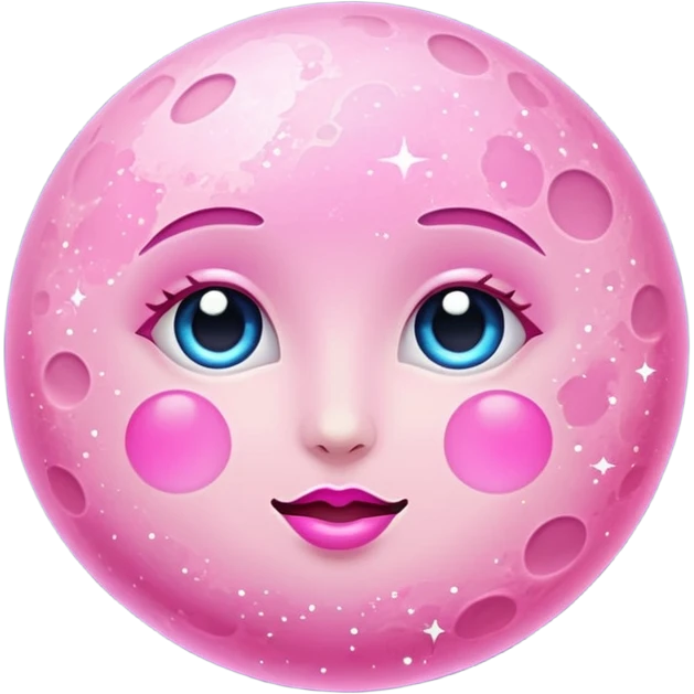 Pink sparkly moon emoji
