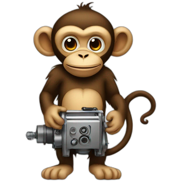 Monkey with tattoomachine emoji