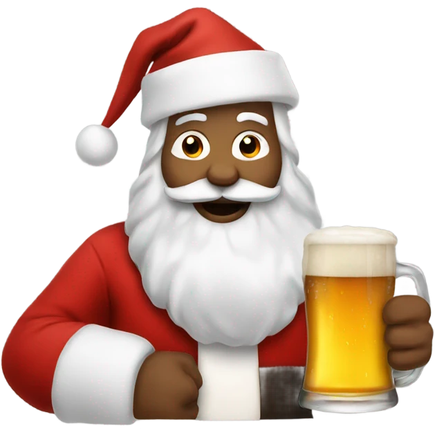 Santa with a beer emoji