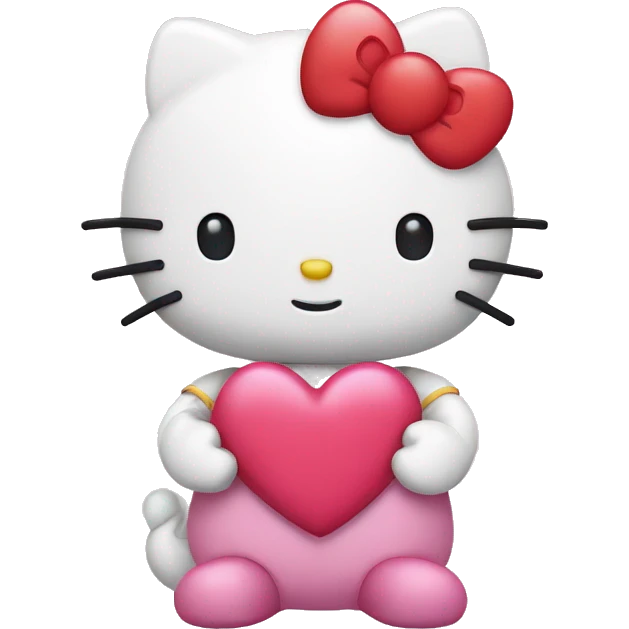 Hello kitty with heart emoji