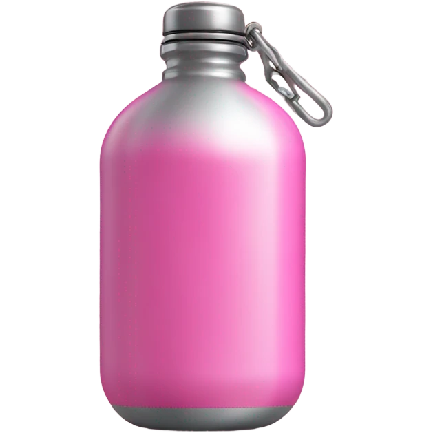 Pink metal water bottle, metal canteen emoji