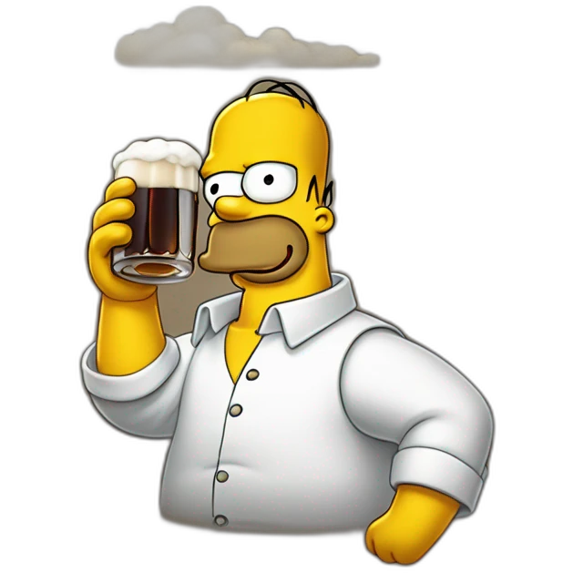 Hommer simpson qui boit une bière emoji | AI Emoji Generator