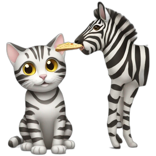 cat eating a zebra emoji