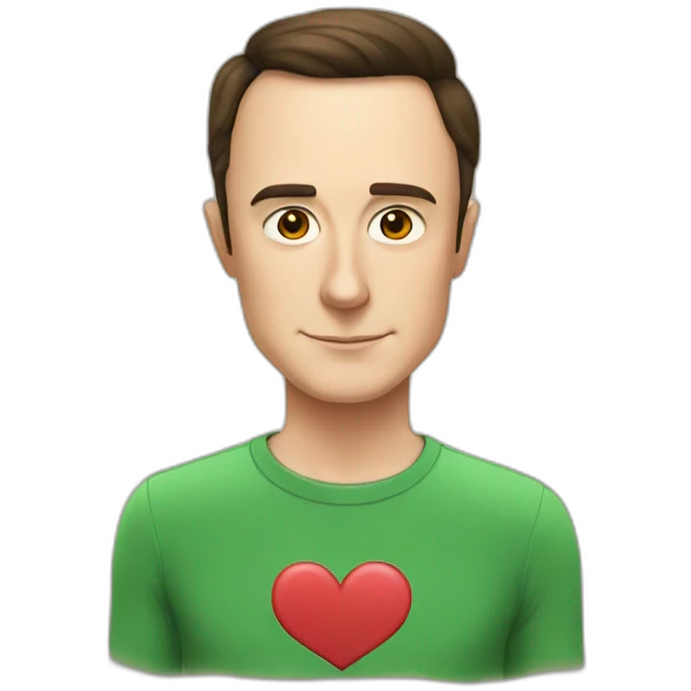 Sheldon Cooper draws a heart emoji