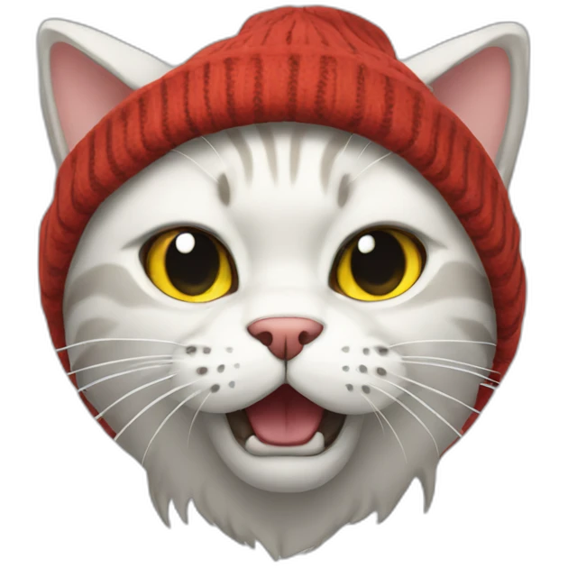 cat with beanie angry emoji