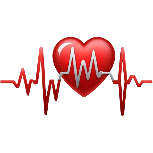 Precise and minimalist logo for MedSignal, red heartbeat pulse transforming into the letters ‘AI’, glowing edges with a metallic sheen, sleek design with clean white space, focusing on advanced healthcare technology and AI emoji
