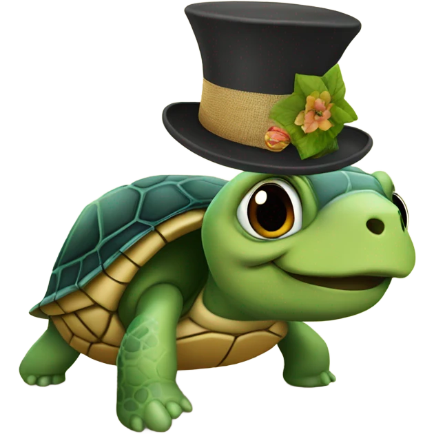 Turtle with hat emoji