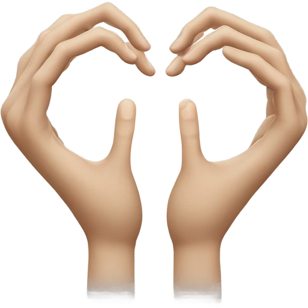 Making heart shape with hands and a “small” gesture with hands next to it emoji