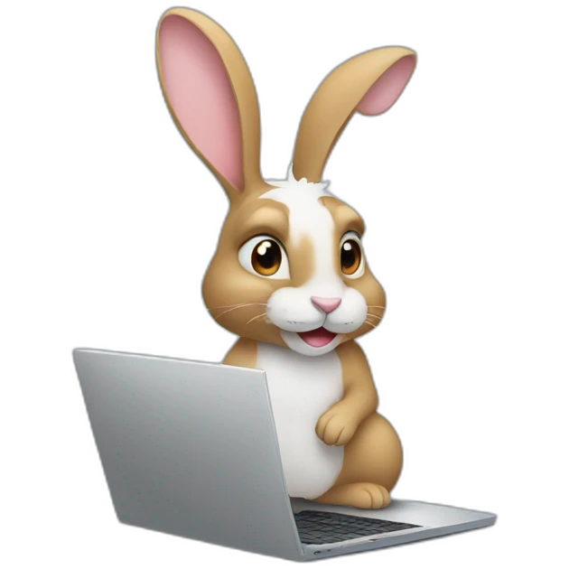 rabbit on the computer emoji