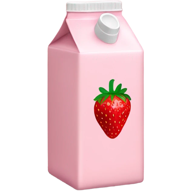 light pink strawberry milk carton emoji