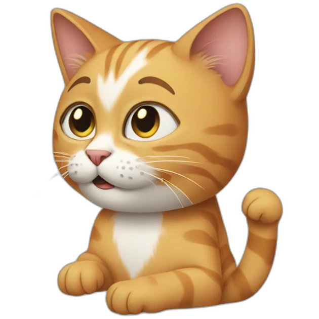 Cat with one hand emoji