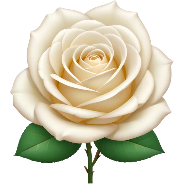 A white rose emoji in iOS emoji style, clean and smooth vector illustration, soft lighting, subtle gradients, minimal and cute, centered, transparent background, high clarity, no outline, no text
 emoji