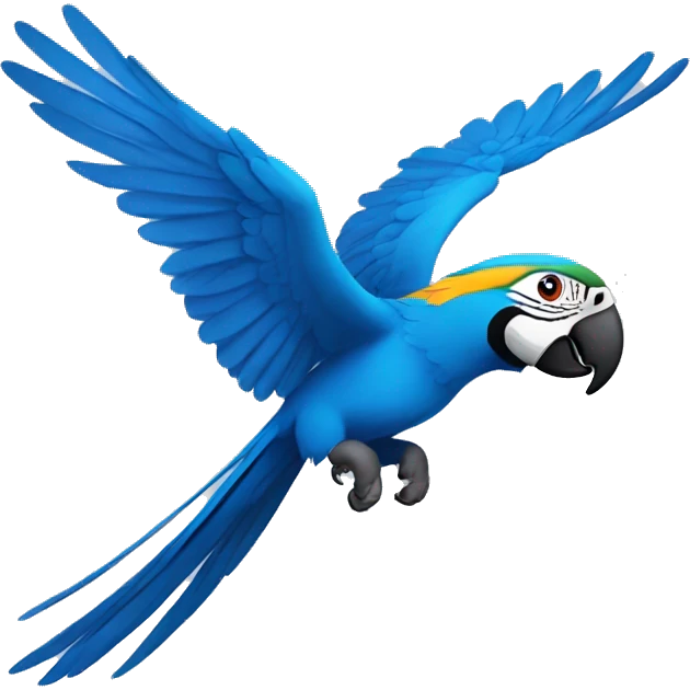 blue macaw flying emoji