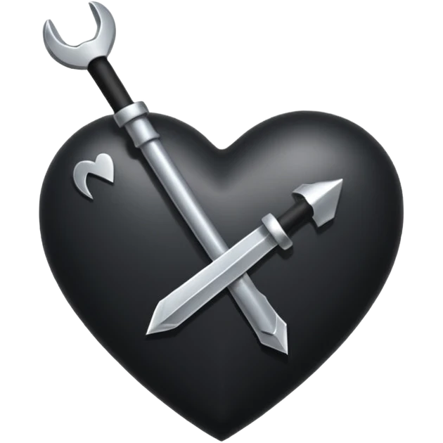 Corazón negro con una flecha emoji