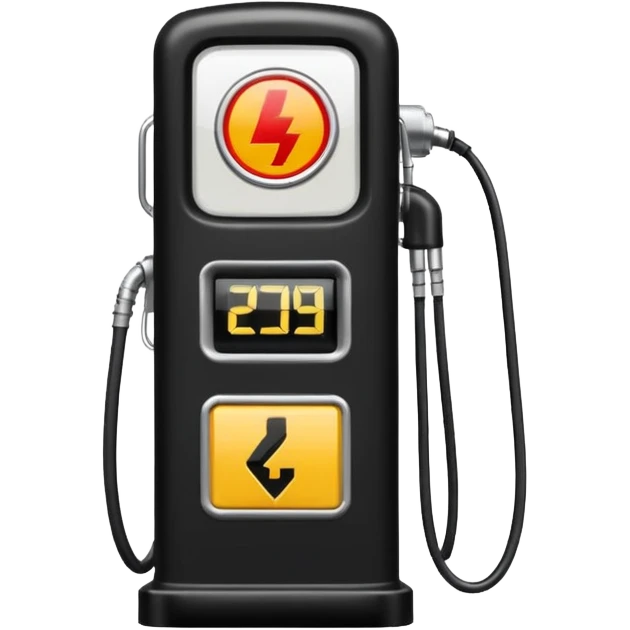 quick gas pump vs. slow EV plug. emoji