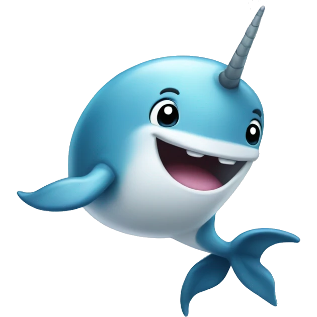 narwhal smiling waving emoji