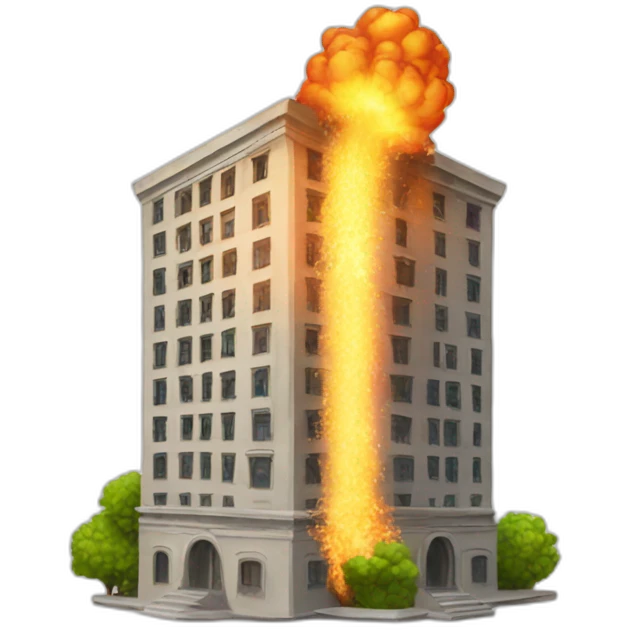 A building that is exploding emoji