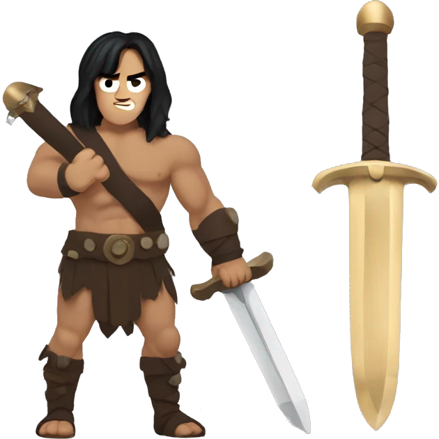 conan the barbarian with sword emoji