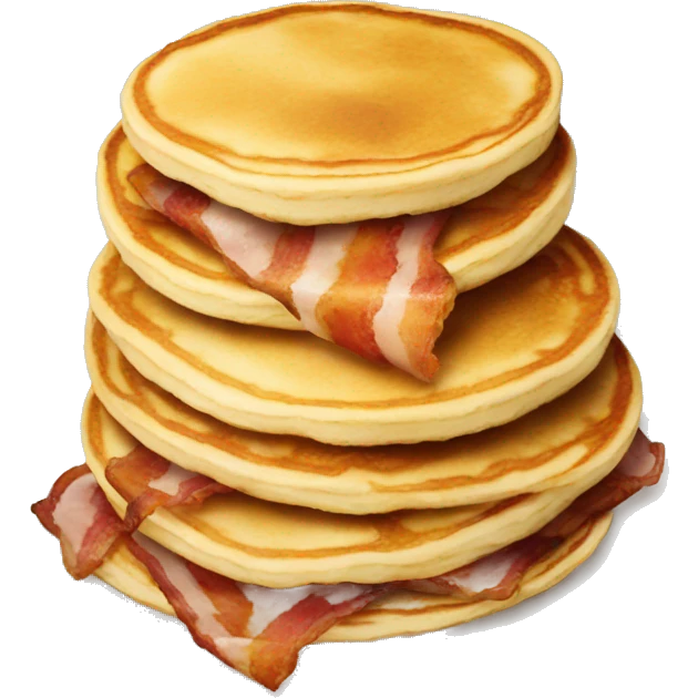 Bacon and pancakes on plate emoji