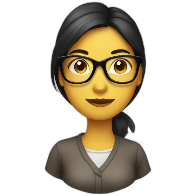 female duck wearing glasses with dark hair emoji