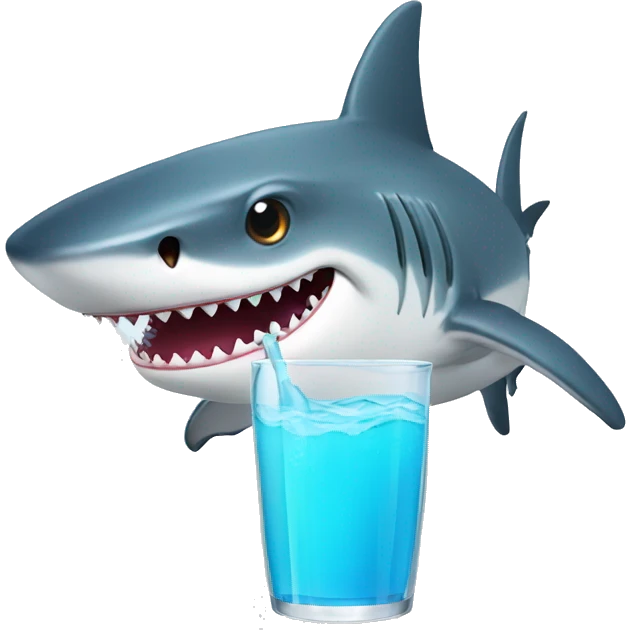 Shark drinking juice emoji