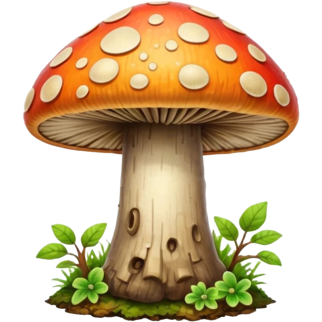 wild colorful mushroom growing on trê emoji