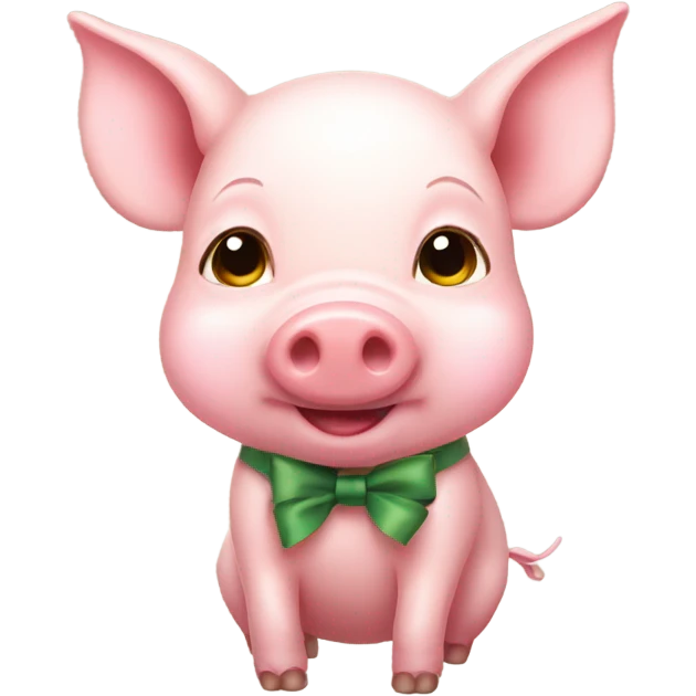 Piglet with a bow emoji