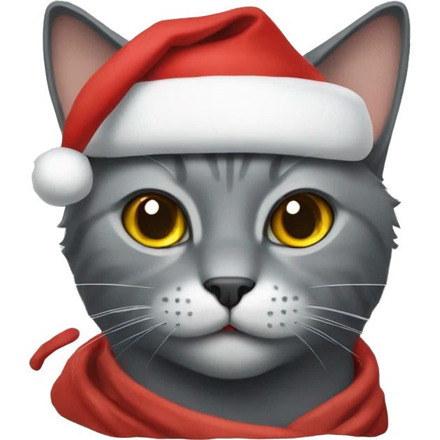 Gray cat santa claus  emoji
