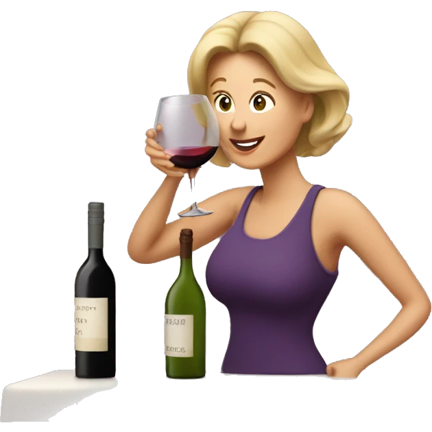 Mom Drinking wine directly out of decanter emoji