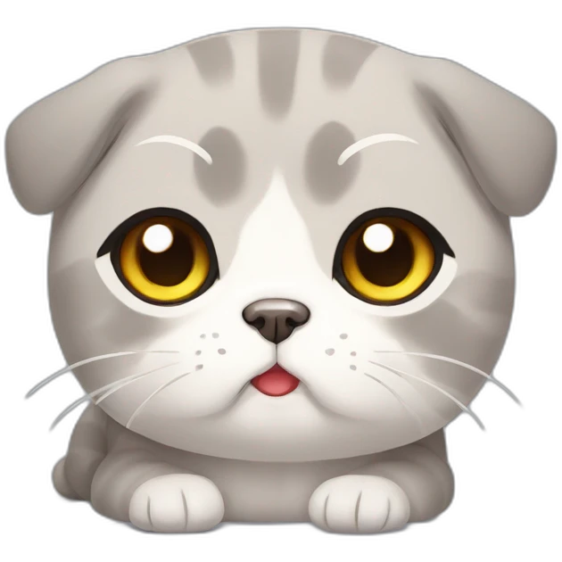 Scottish fold upset and cute emoji