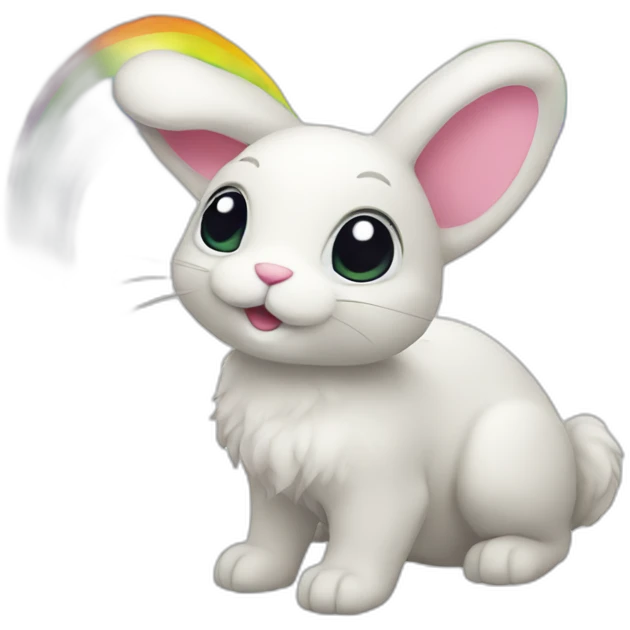Rainbow rabbit emoji