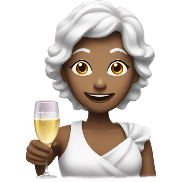 Wink face with champagne  emoji