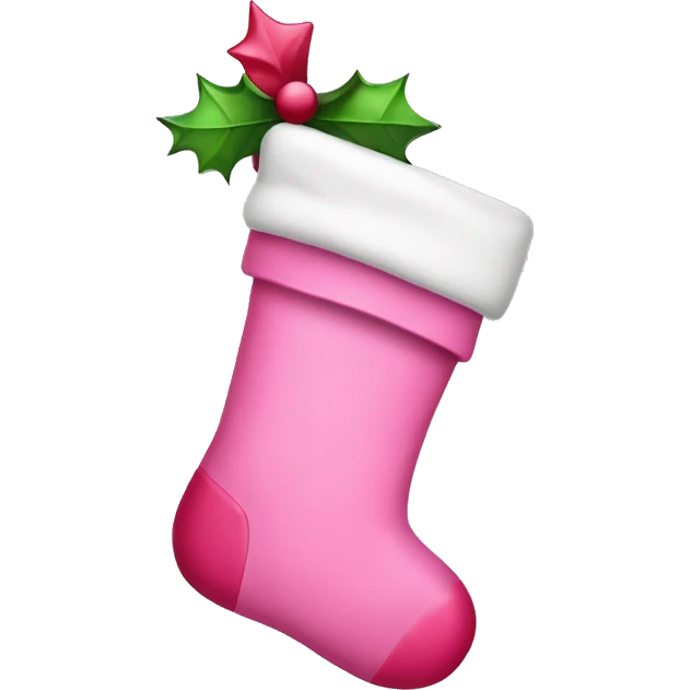 Pink Christmas stocking emoji