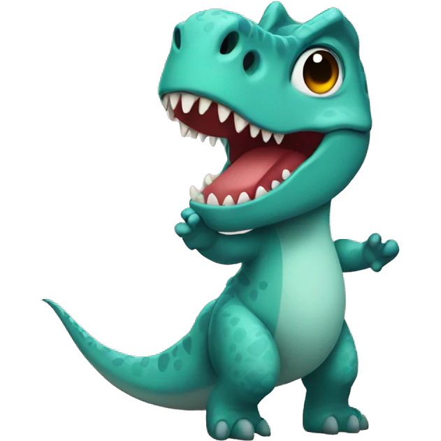Dino with a Tu tu emoji
