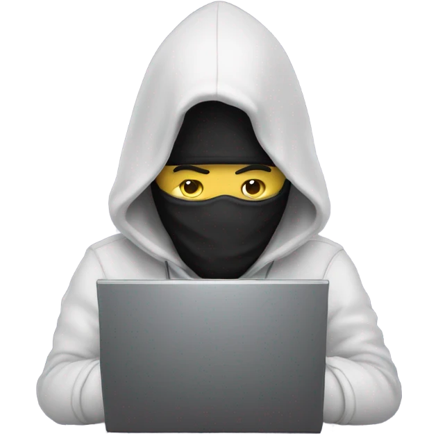 Hacker working on a computer emoji