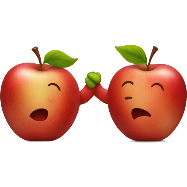 two apples holding hands emoji