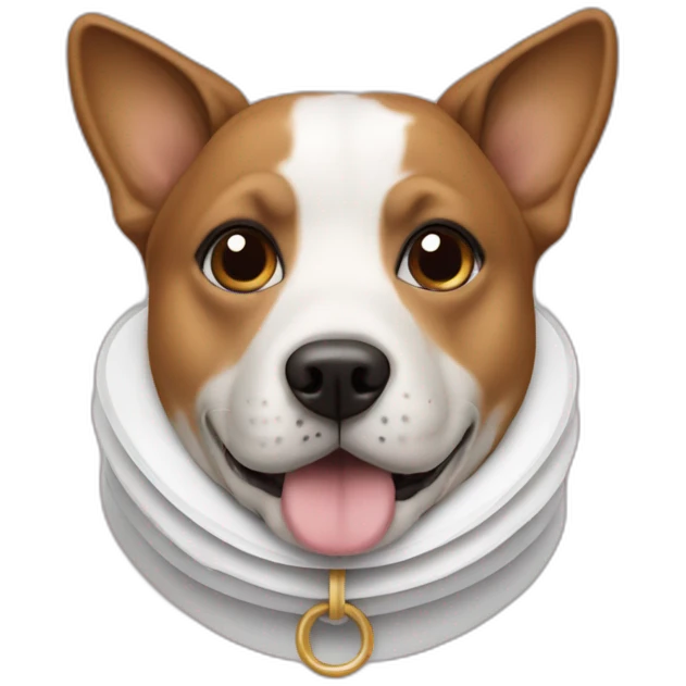 dog with a Elizabethan collar around neck emoji