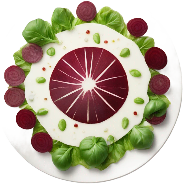 carpaccio from beets on a white plate emoji