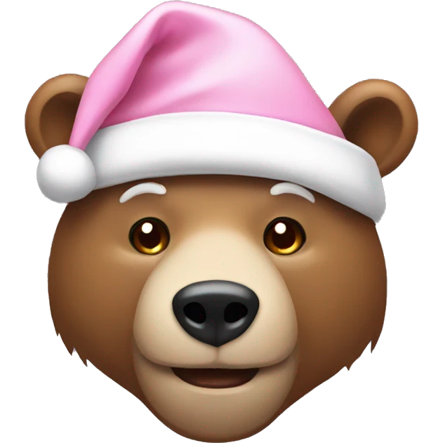 bear with light pink santa hat emoji