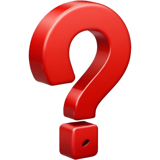 question mark, red emoji