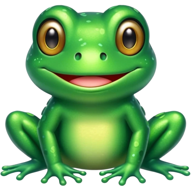 Glitter Green Frog chibi emoji