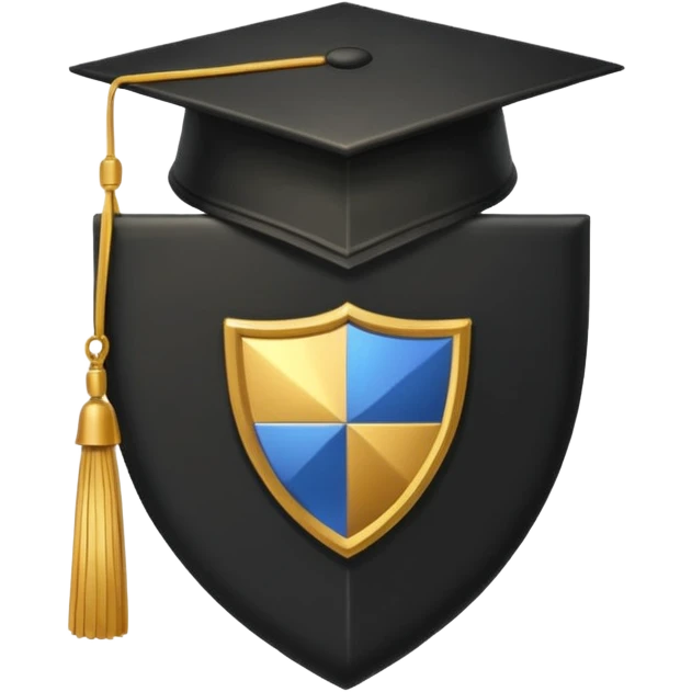 Graduation Cap + Shield emoji