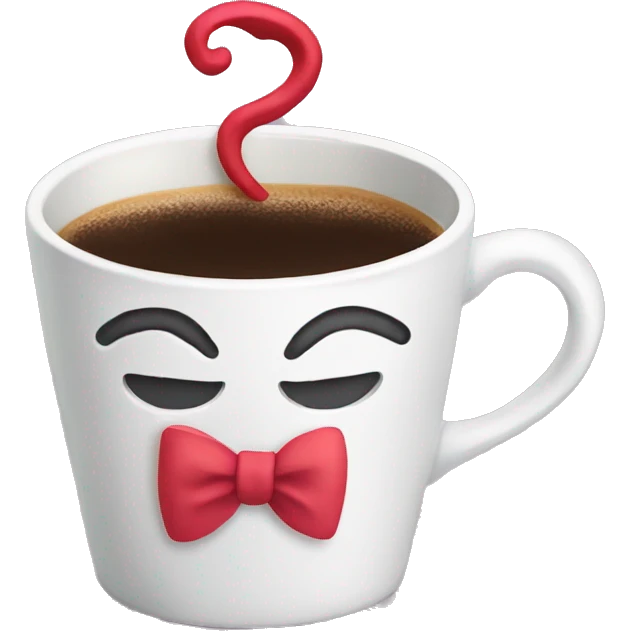 coffee cup with bow emoji