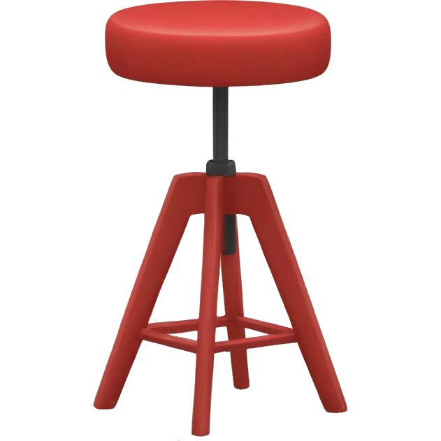 All Red short round stool emoji