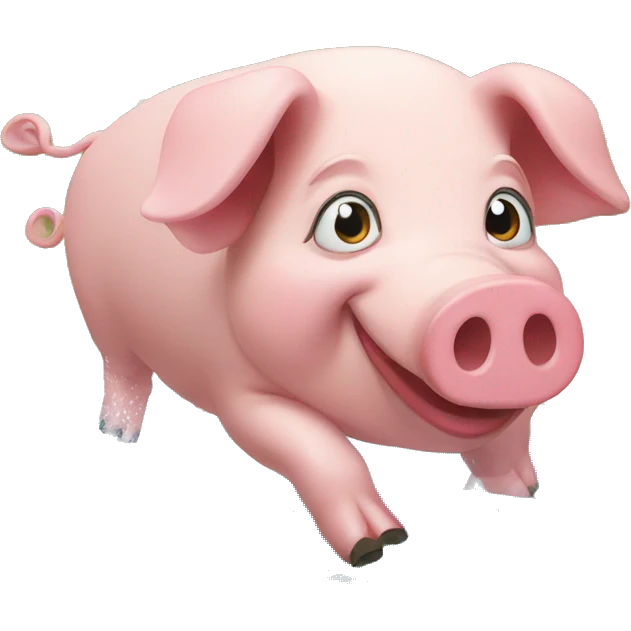 Pig on a slip and slide emoji