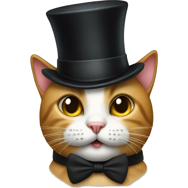 cat with a top hat and moustache  emoji