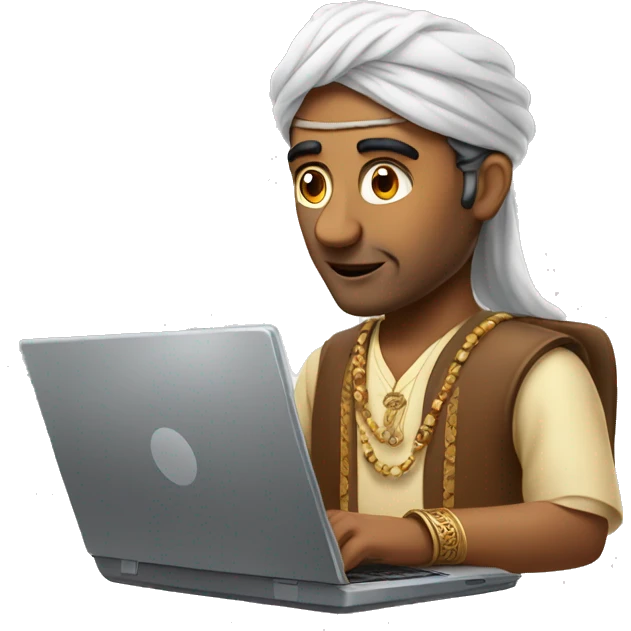 Indian man coding on a laptop emoji