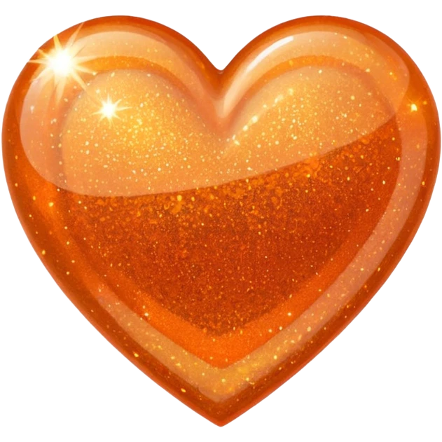 glitter heart, orange emoji